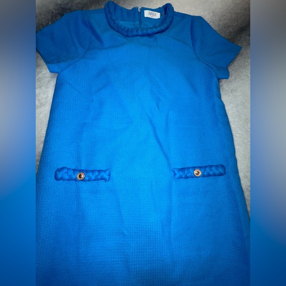 Avara Dotty Blue Pocket Detail Retro Mod Dress Small S - Picture 5 of 8